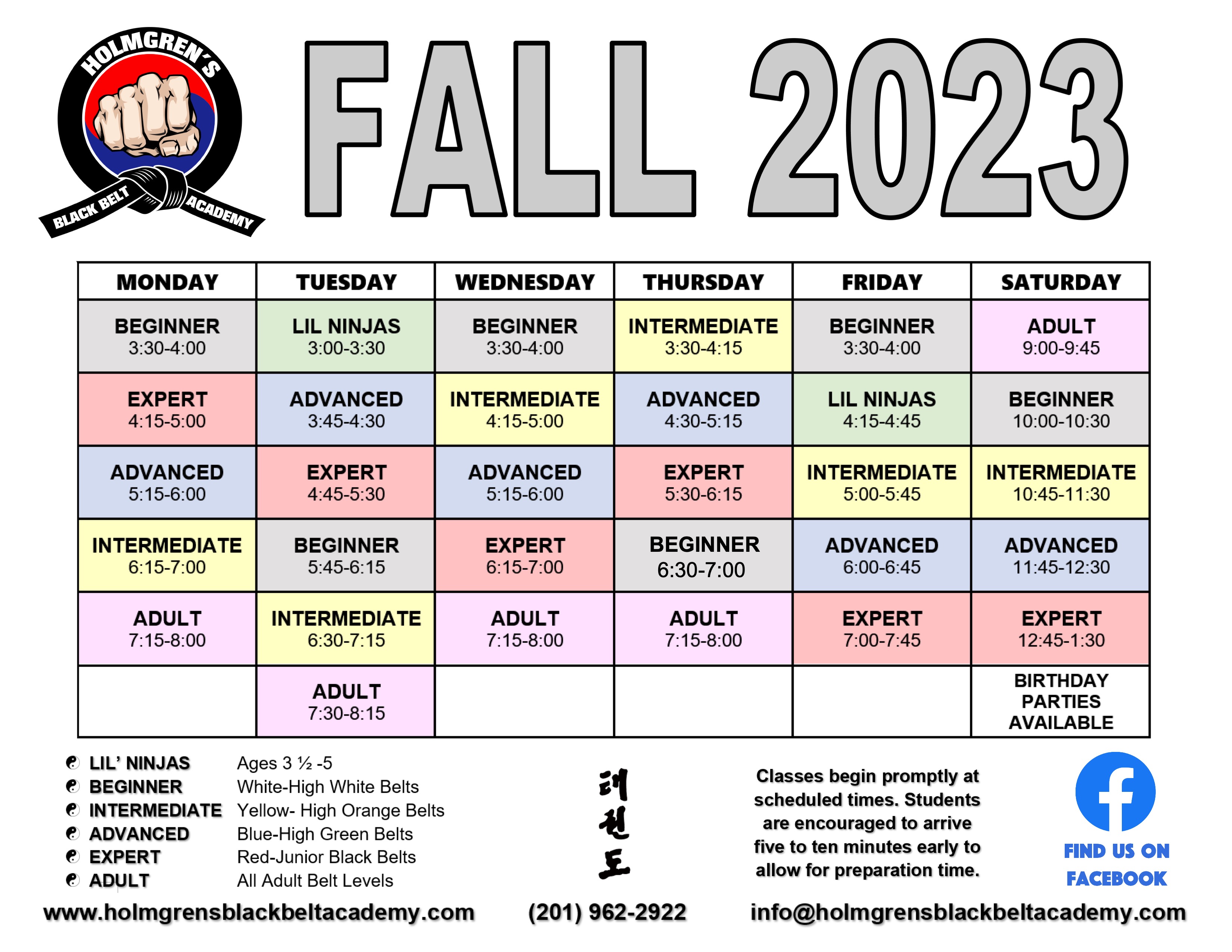 Fall 2023 Schedule